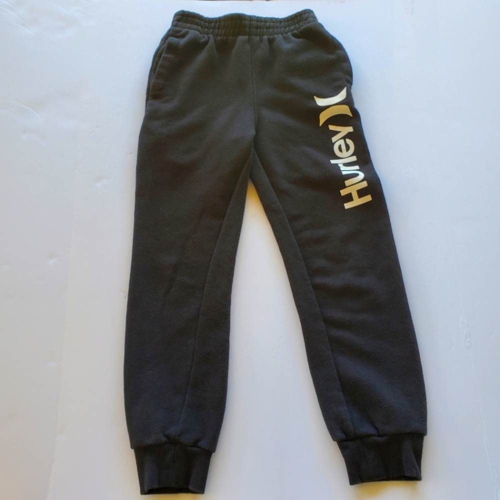 Hurley Jogger sweat pants, size medium 10-12 yrs, black